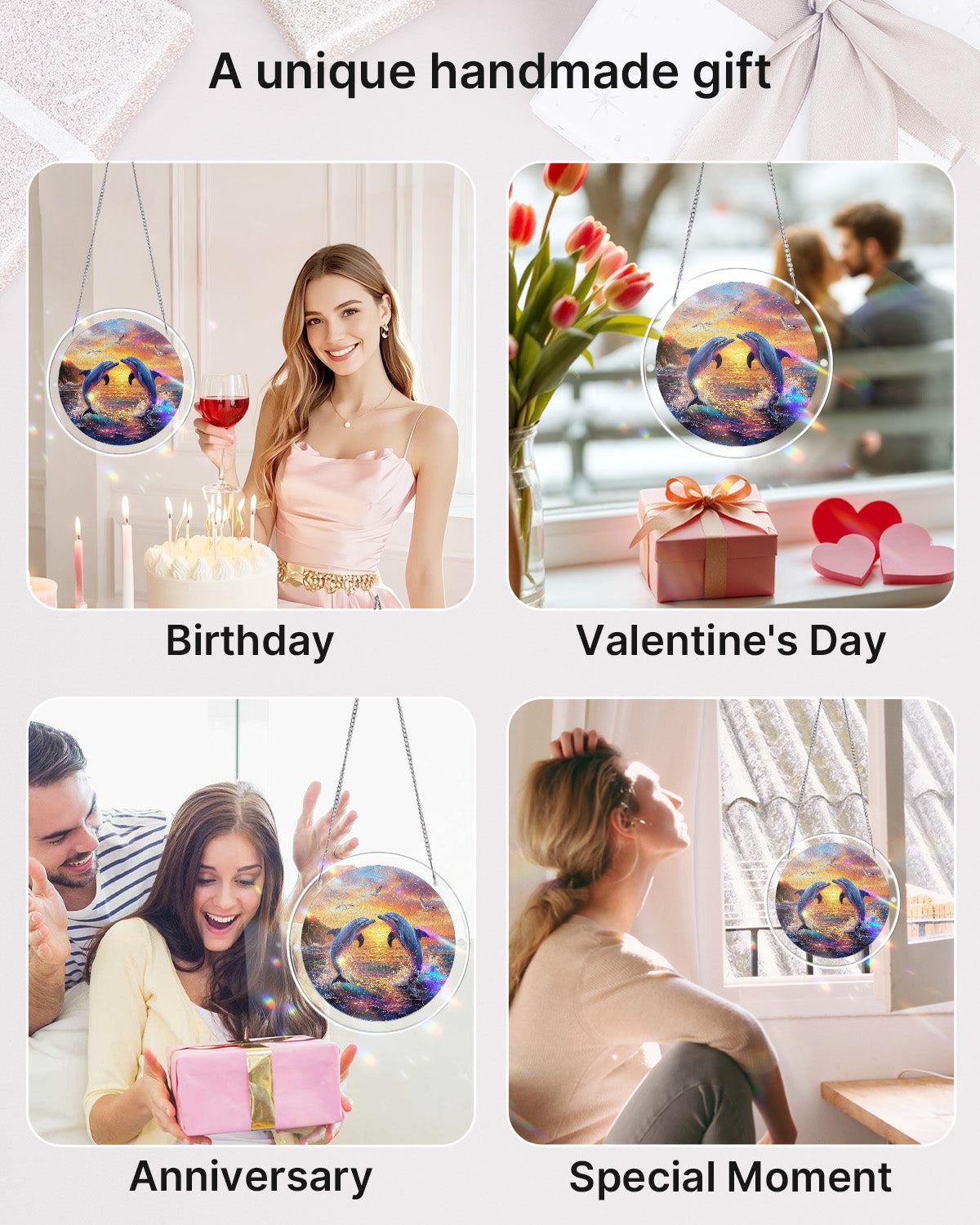 Dolphin Love Song Light Suncatcher-Acrylic Window Art