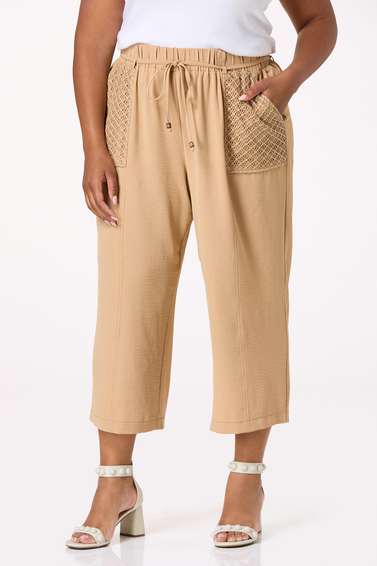 Plus Size Crochet Pocket Pants