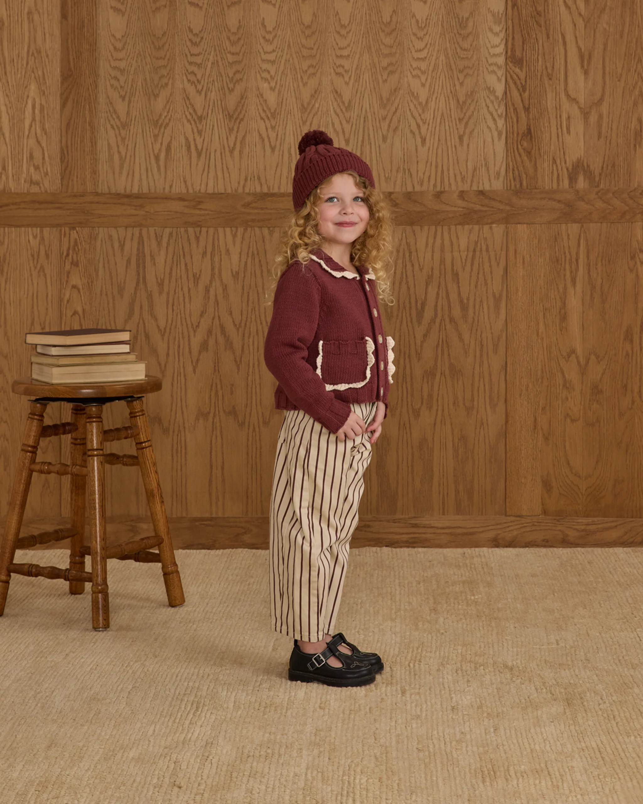 Collared Cardigan || Burgundy