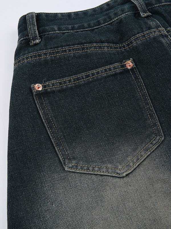 Patchwork Vintage Denim Skirt