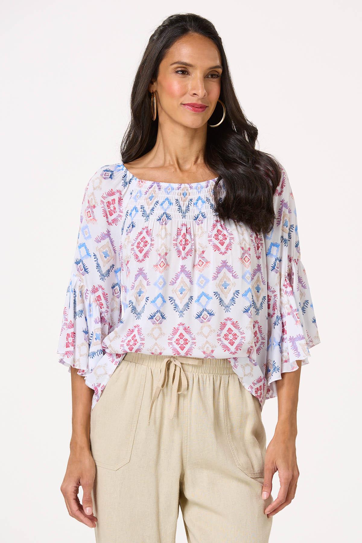 Smocked Aztec Poet Top
