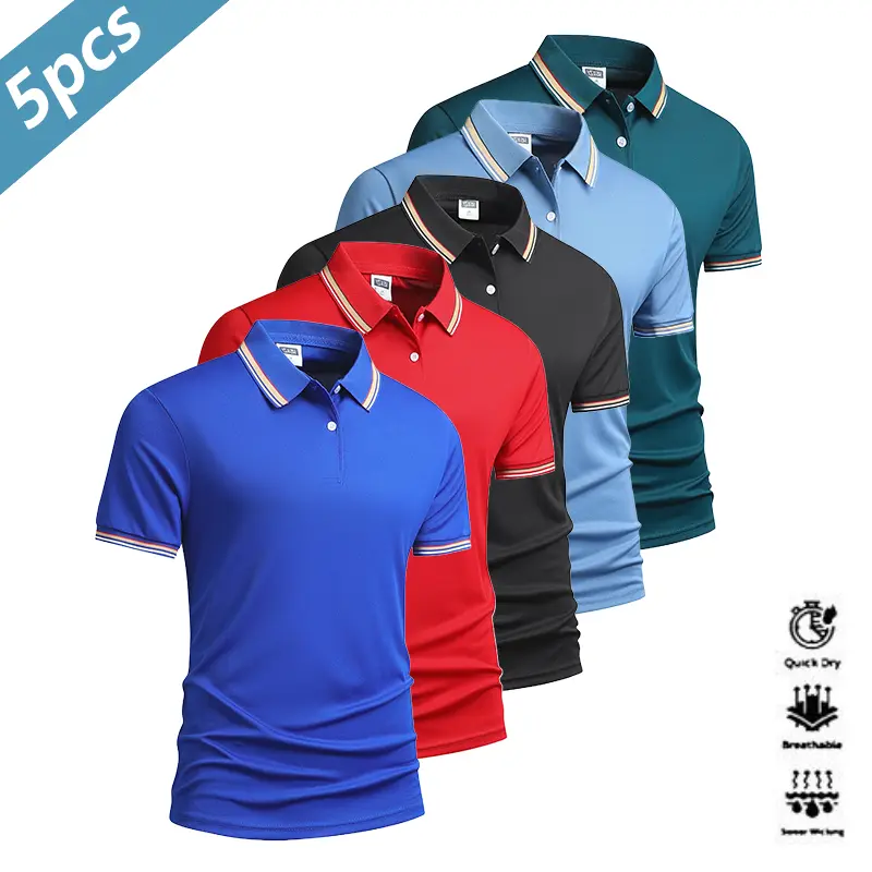 🔥10-pack only $24 🔥Men's Quick Dry Polo Shirt Set