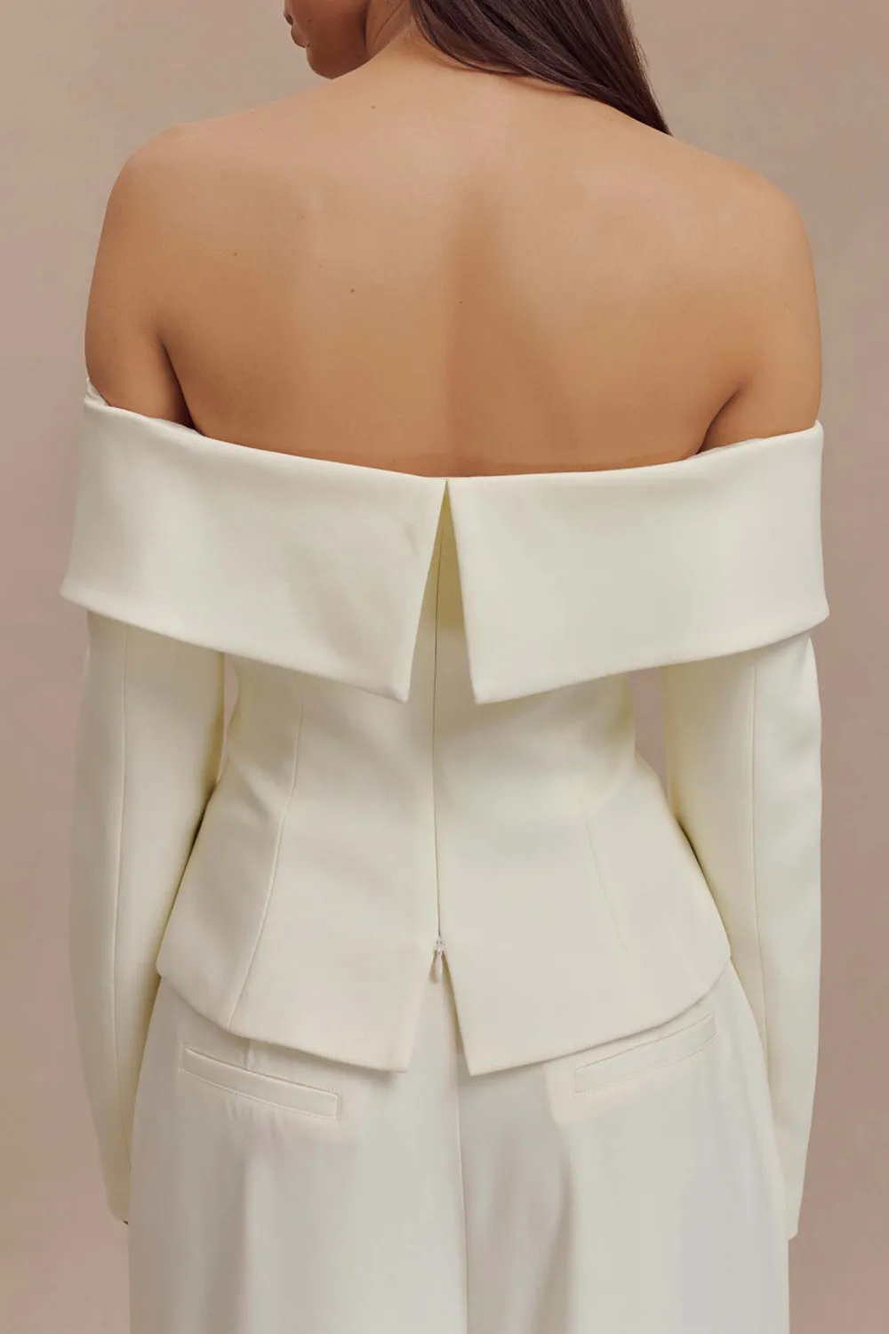 Slight Stretch Off Shoulder Jacket