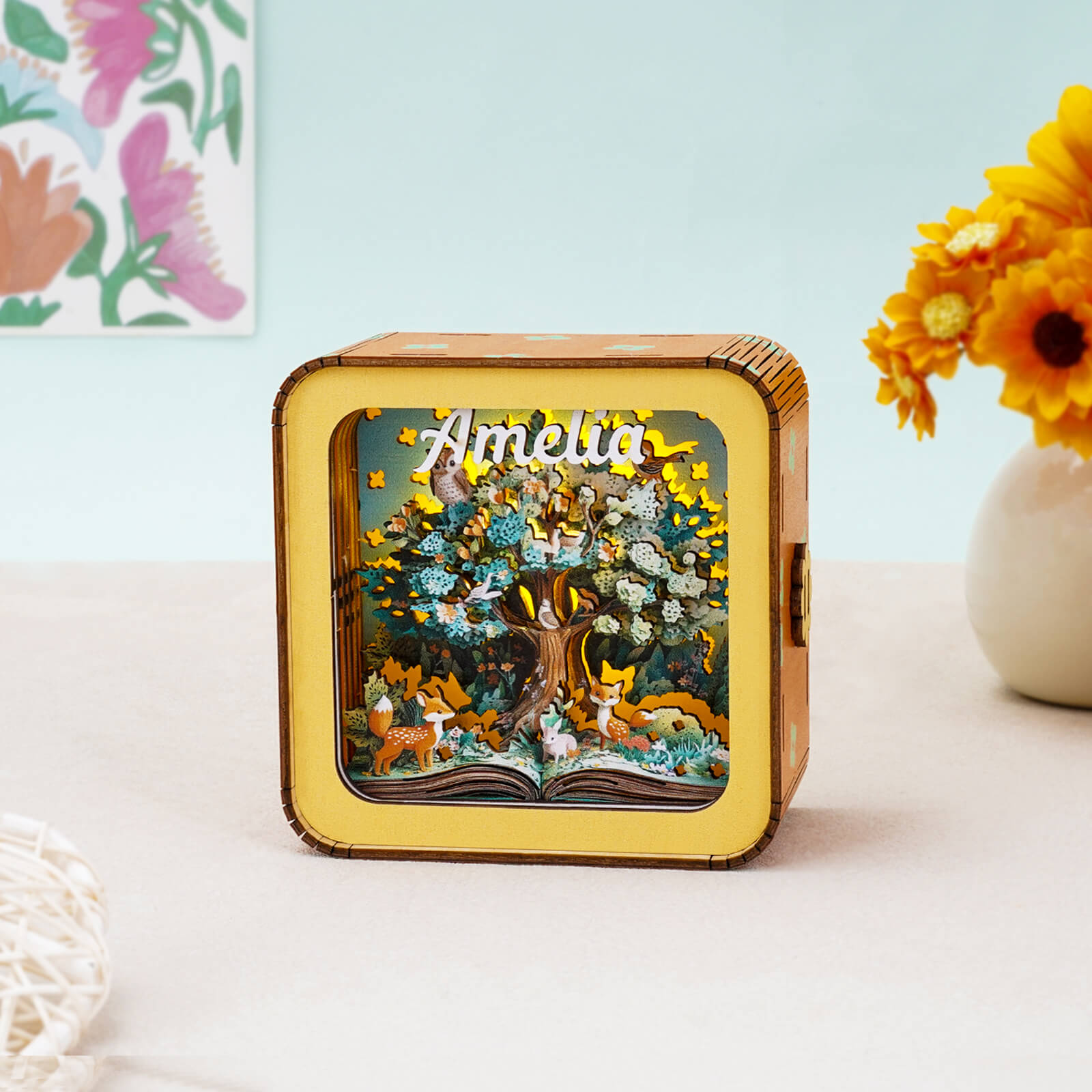 Paper Forest Kit - Personalized 3D Wooden Puzzle Night Light