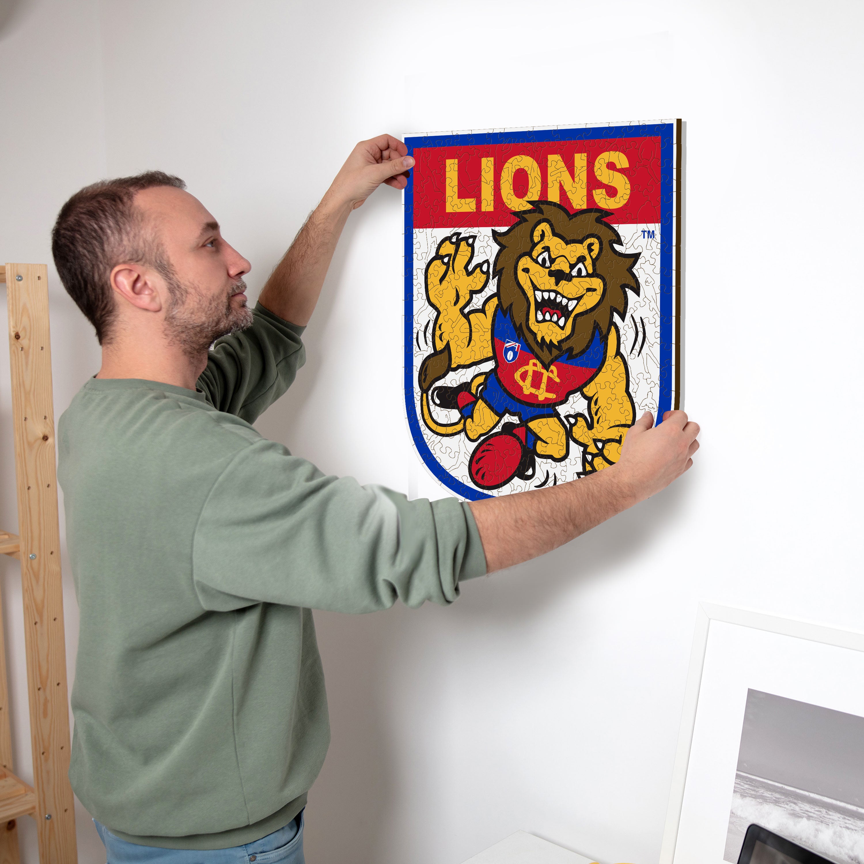 Brisbane Lions Retro Mascot - Wooden Puzzle