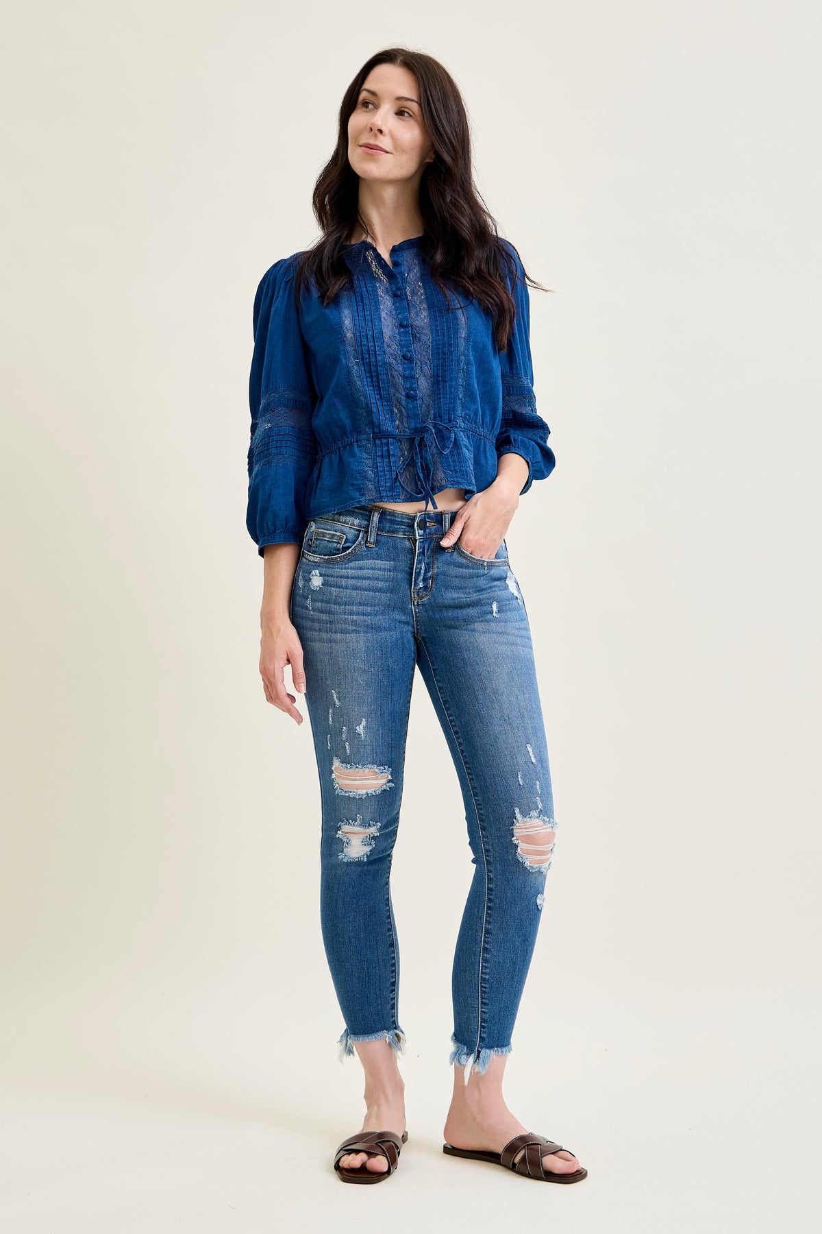 Amery Destroy Hem Skinny Jeans