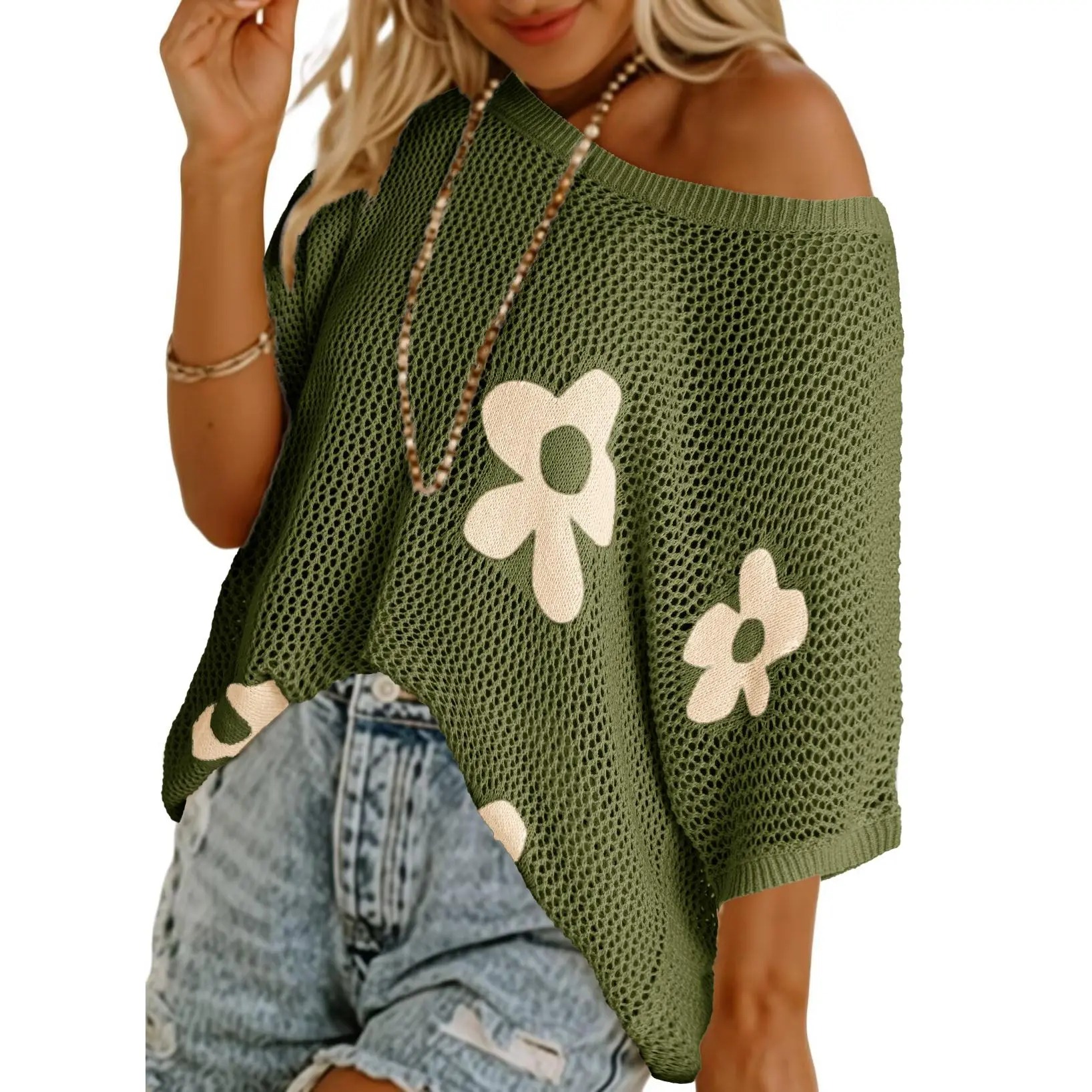 Women’s Lightweight Crochet Knit Summer Top