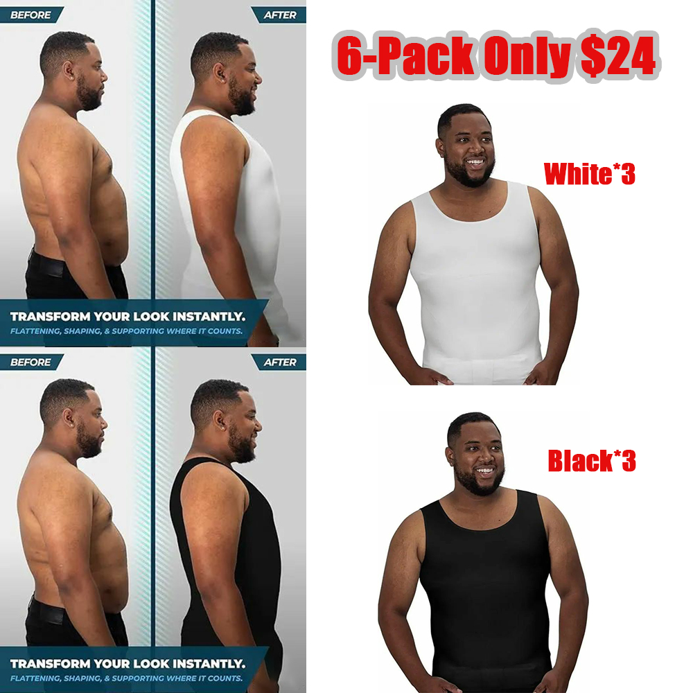 Men’s Compression Shapewear Shirt (Tall Fit) – Tummy Control Slimming Undershirt | Seamless Body Shaper for Gym & Daily Wear Menswear