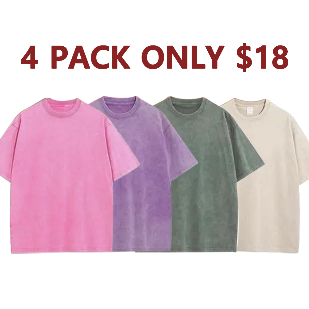 Oversized Vintage Heavyweight Tees – Unisex Gym Cotton Acid Wash