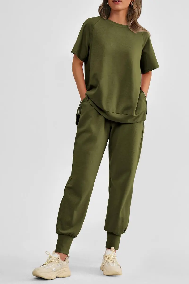 Women's 2-Piece Set Comfy Crew Neck Tracksuits