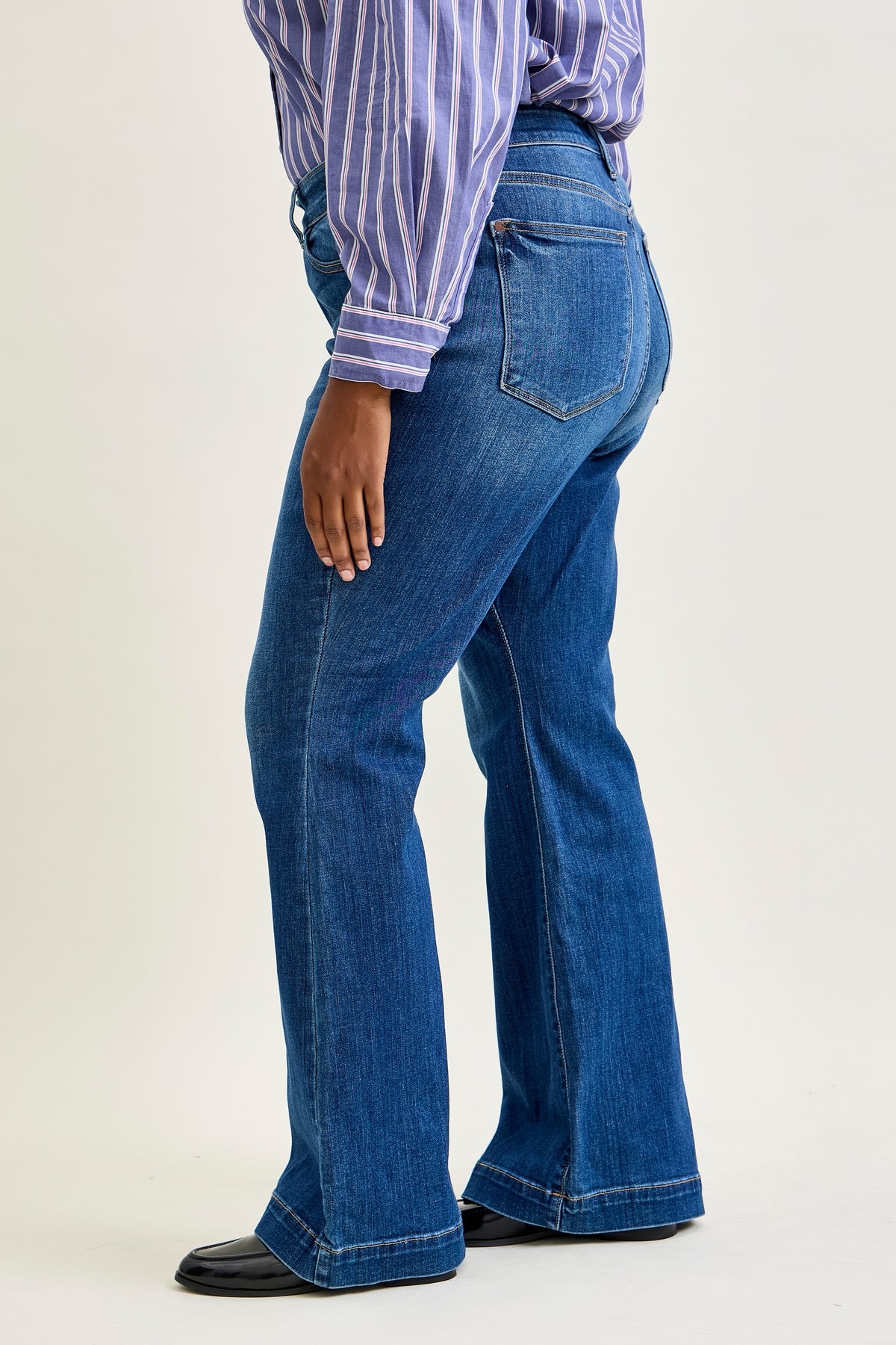 Penny Wide Hem Flare Jeans - PLUS