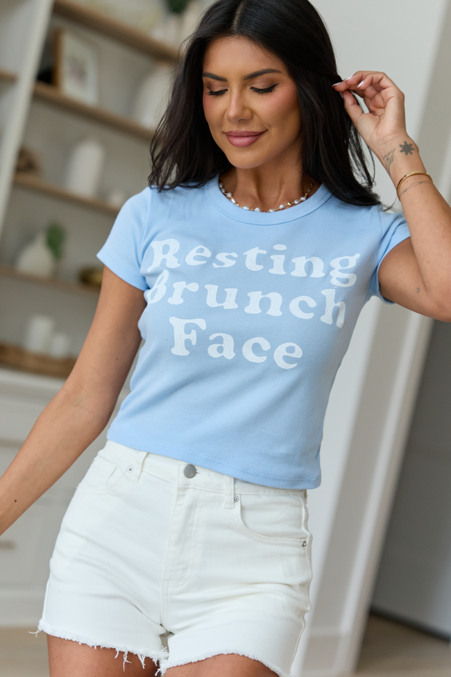 Resting Brunch Face Blue Baby Graphic Tee