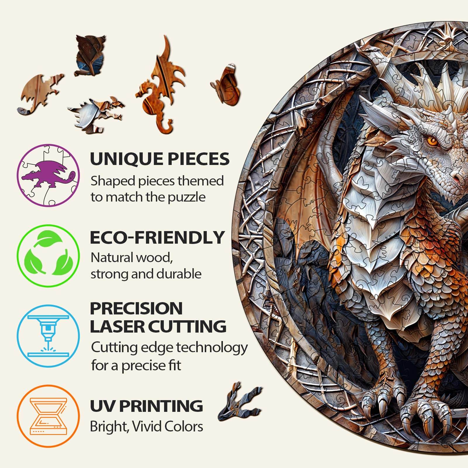Cave Dragon Wooden Jigsaw Puzzle