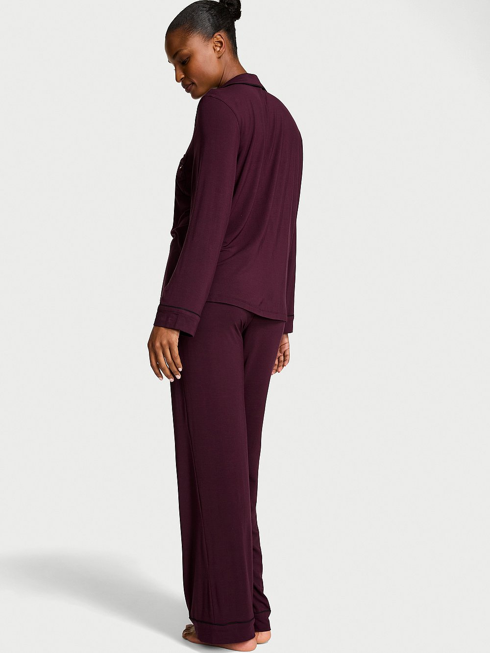 Modal Long Pajama Set Winter Wine