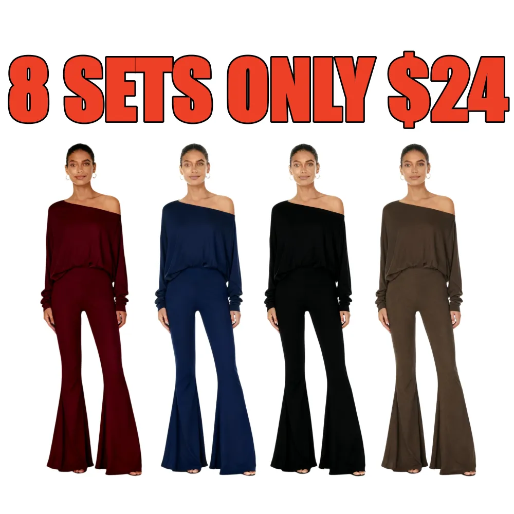 Women's Plain Two Piece Set