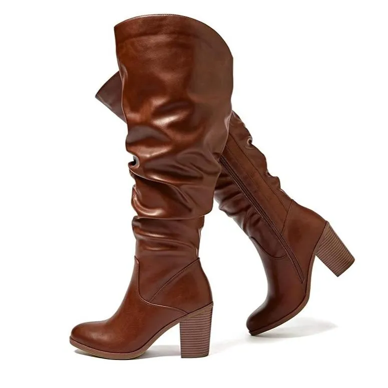 Luoika Women's Extra Wide Calf Knee High Boots