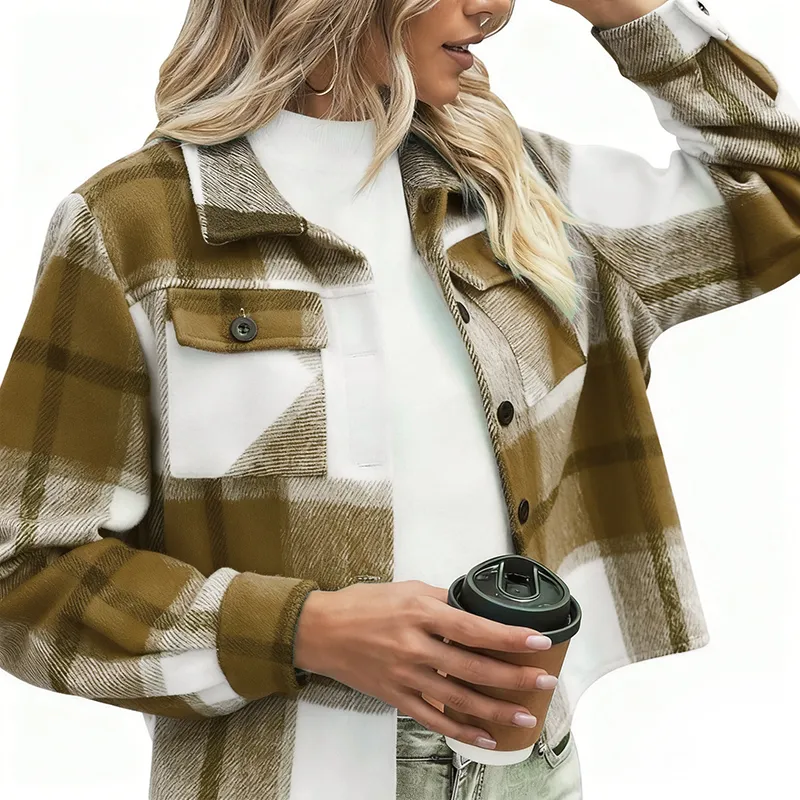 Women's Vintage Flannel Plaid Jacket