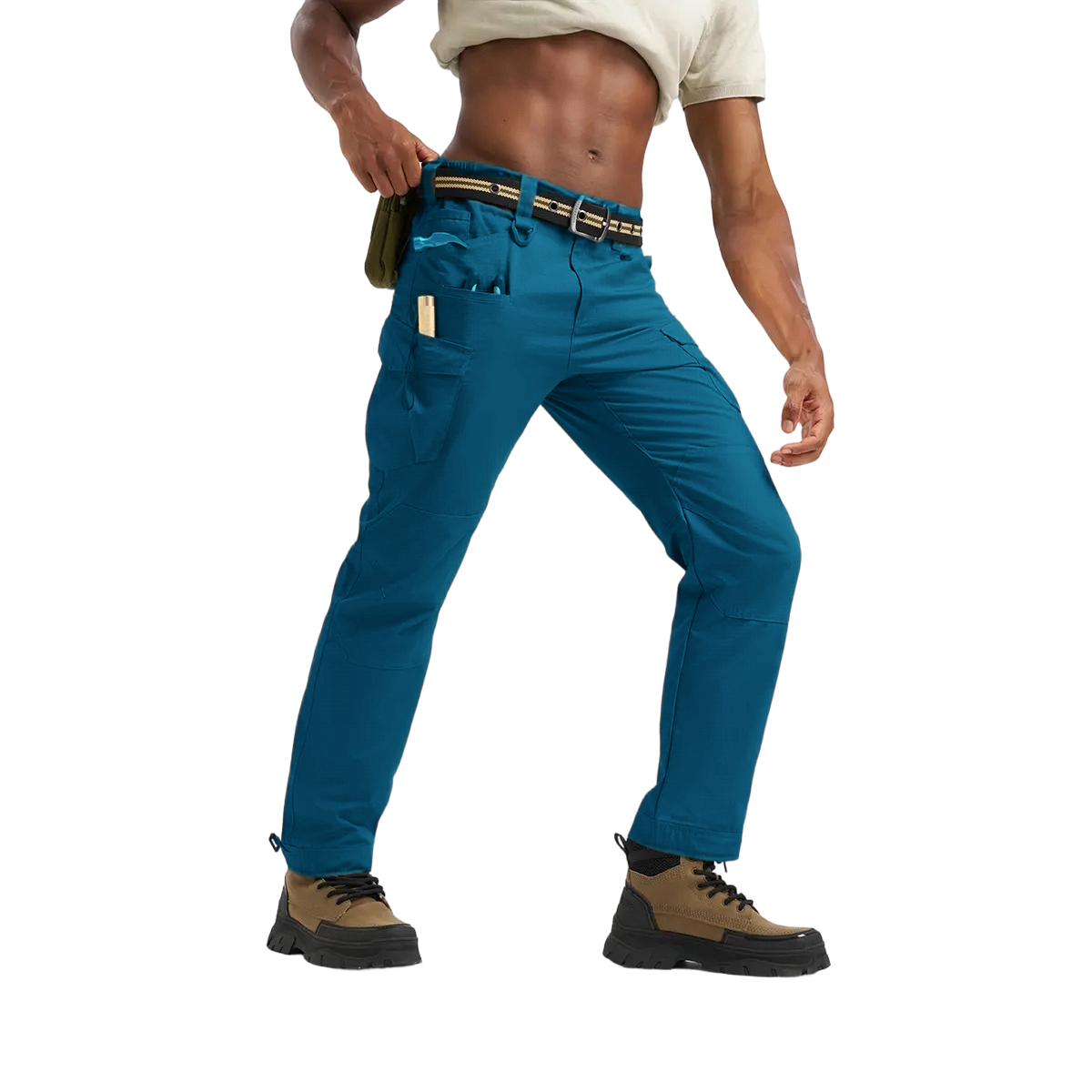 Men's Tactical Work Pants Multi-Pocket Water Resistant Cargo Pants Ripstop Hiking Military Construction Outdoor Pants 10 Pockets