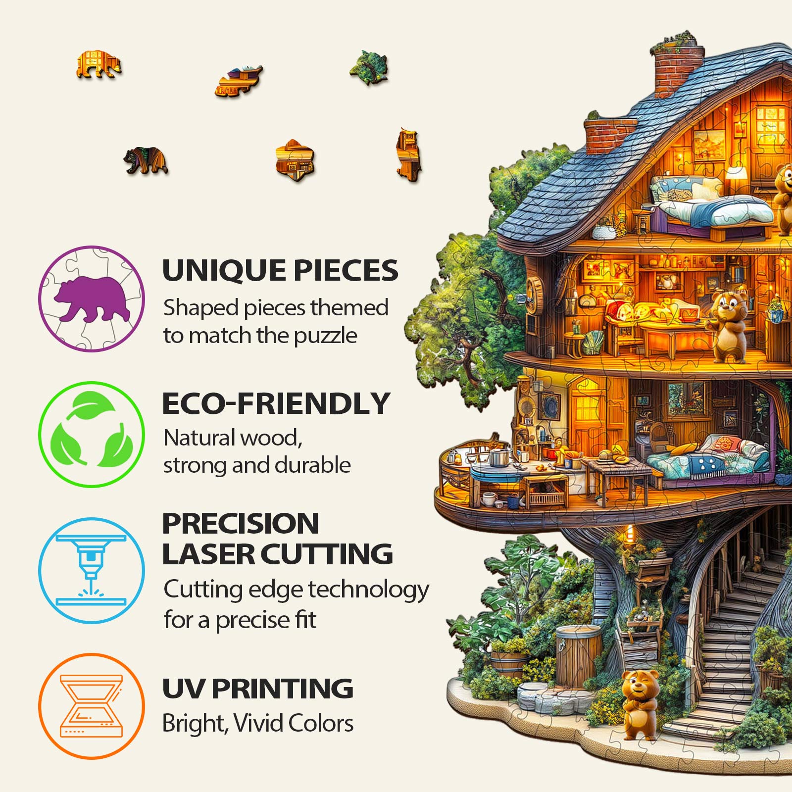 Bear House Wooden Jigsaw Puzzle