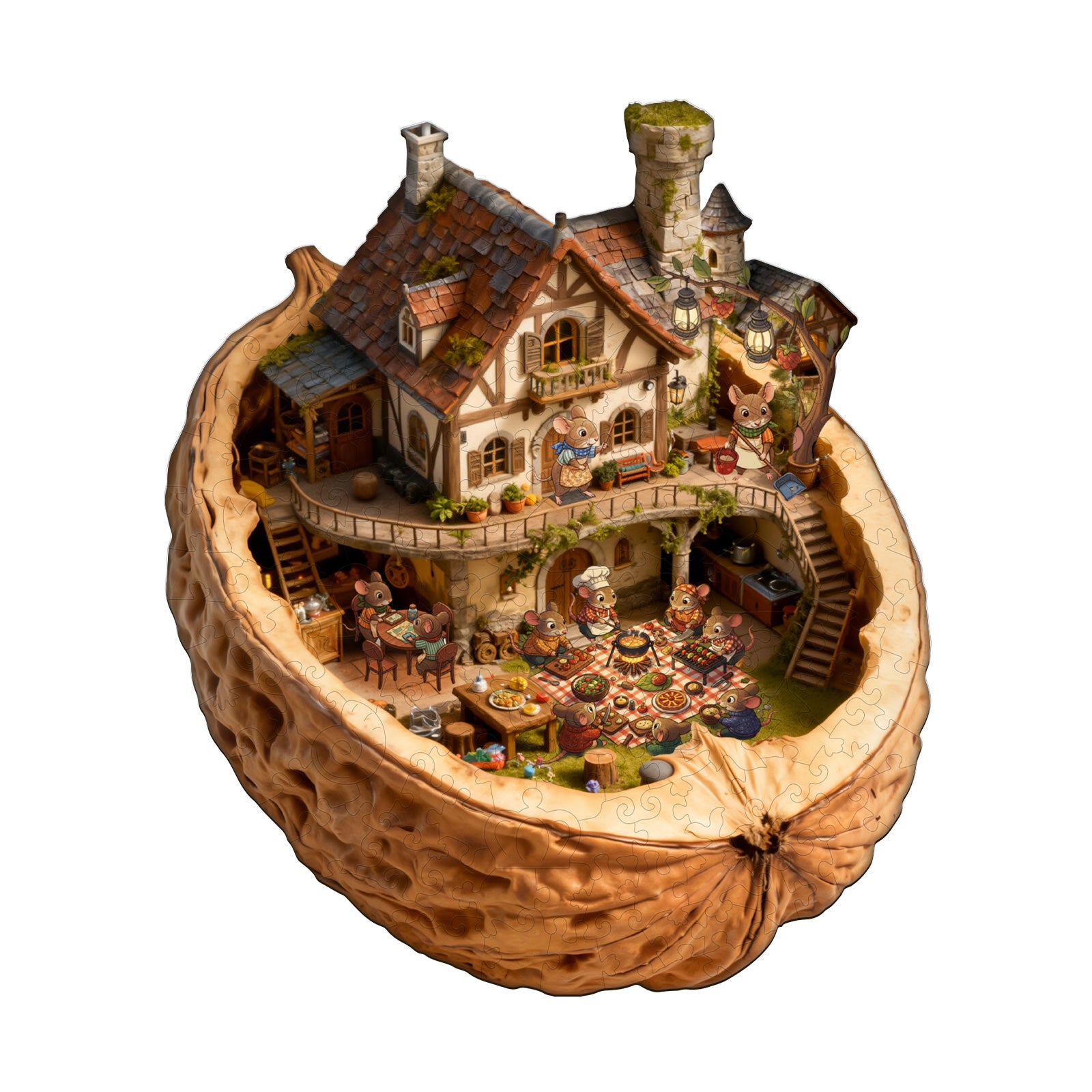 Nut Harvest Lodge Wooden Jigsaw Puzzle