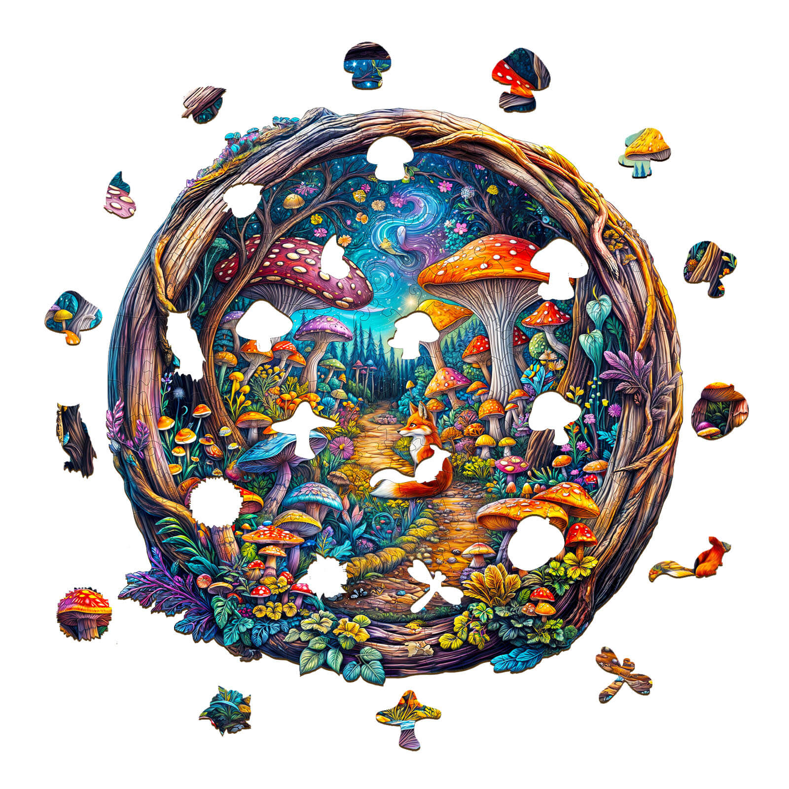 3D Mushroom Forest Wooden Jigsaw Puzzle