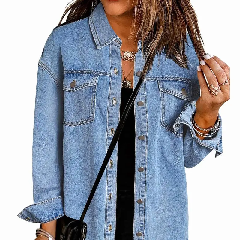 Denim Jean Jacket Casual Long Sleeve Pockets