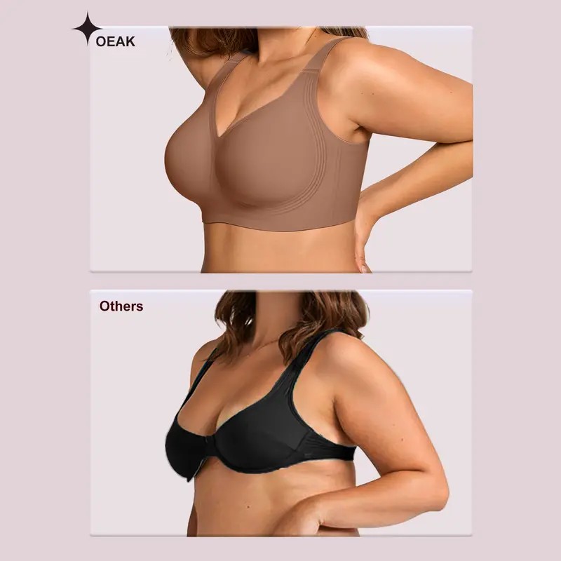 Women Jelly Wireless Womens Comfortable Wireless Bras Push Up Bralettes Seamless Tshirts Bras Deep V Everyday Bras