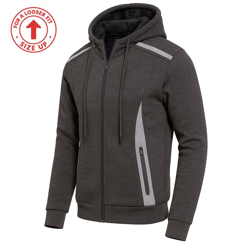 Men’s Heavyweight Sherpa Fleece-Lined Tech Zip Hoodie