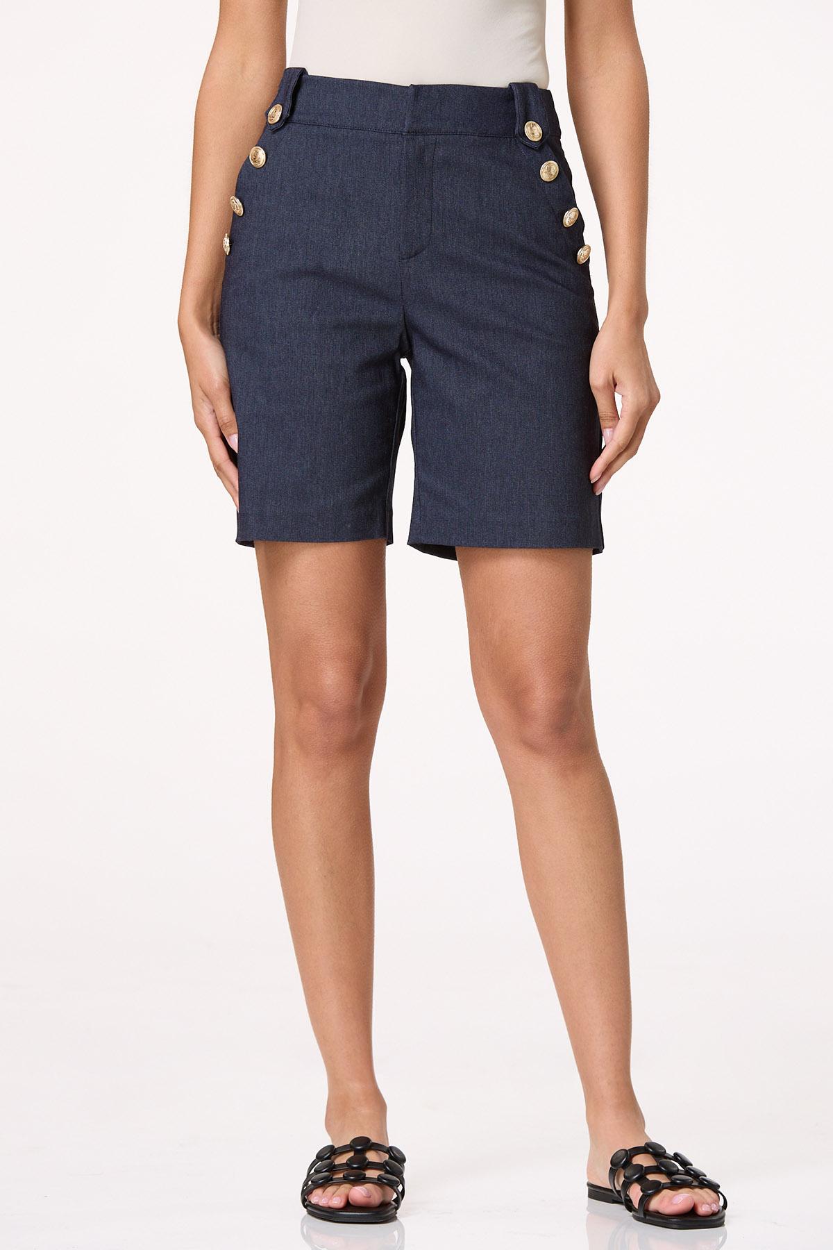Sailor Button Denim Shorts