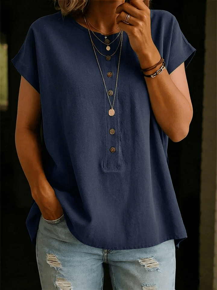 Women's Retro Solid Color Casual Shirt- Fast Shipping