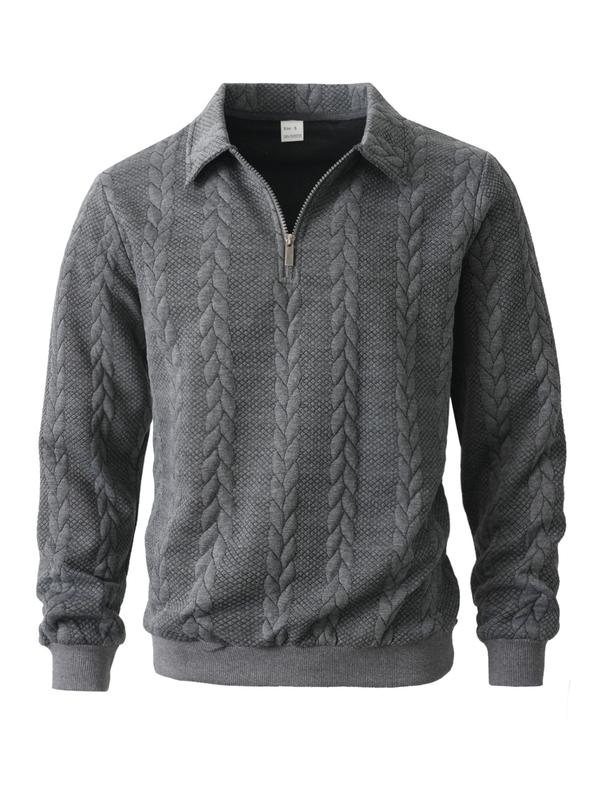 Men's Classic Cable Knit Quarter-Zip Pullover