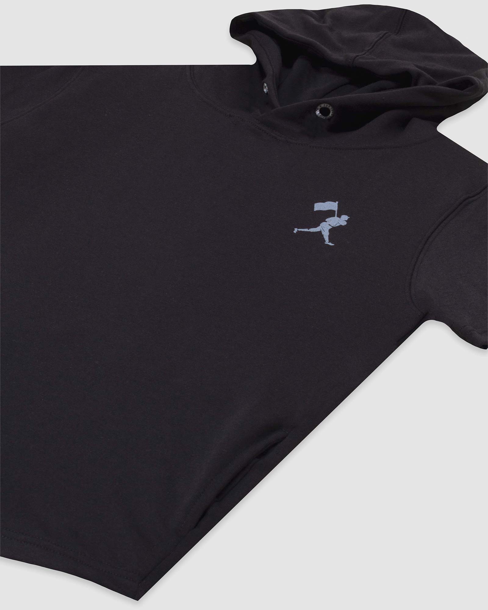 Flag Man Short Sleeve Hoodie (Black) - Youth