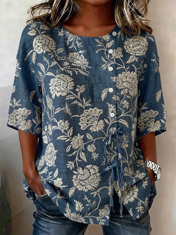 Women's Casual Floral Print Top- Fast Shipping