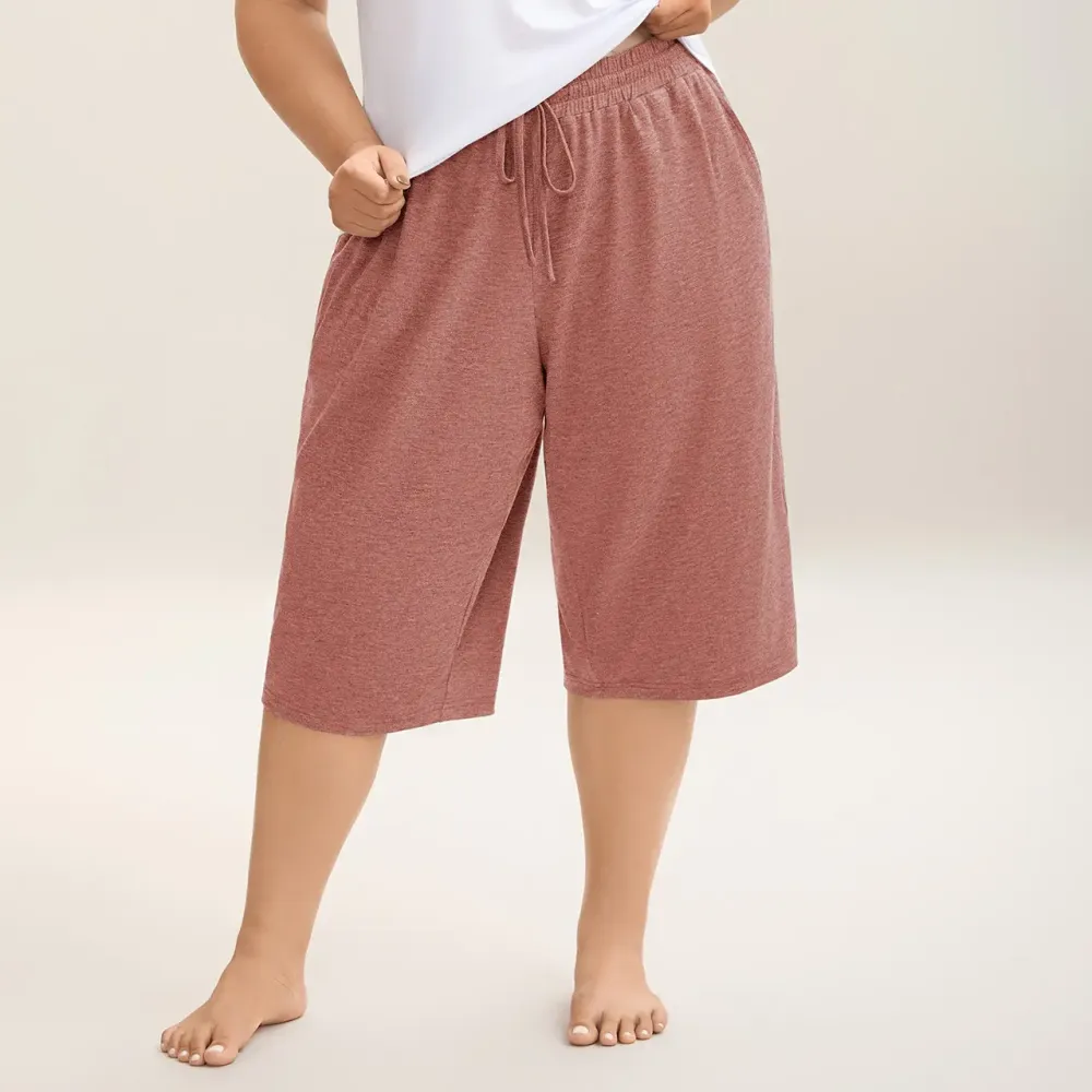 Color-block Knitted Drawstring Lounge Pants