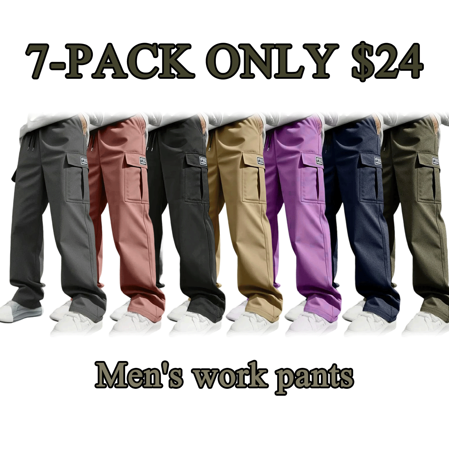 Men’s Multi-Pocket Work Pants (All-Season Utility Cargo Pants)