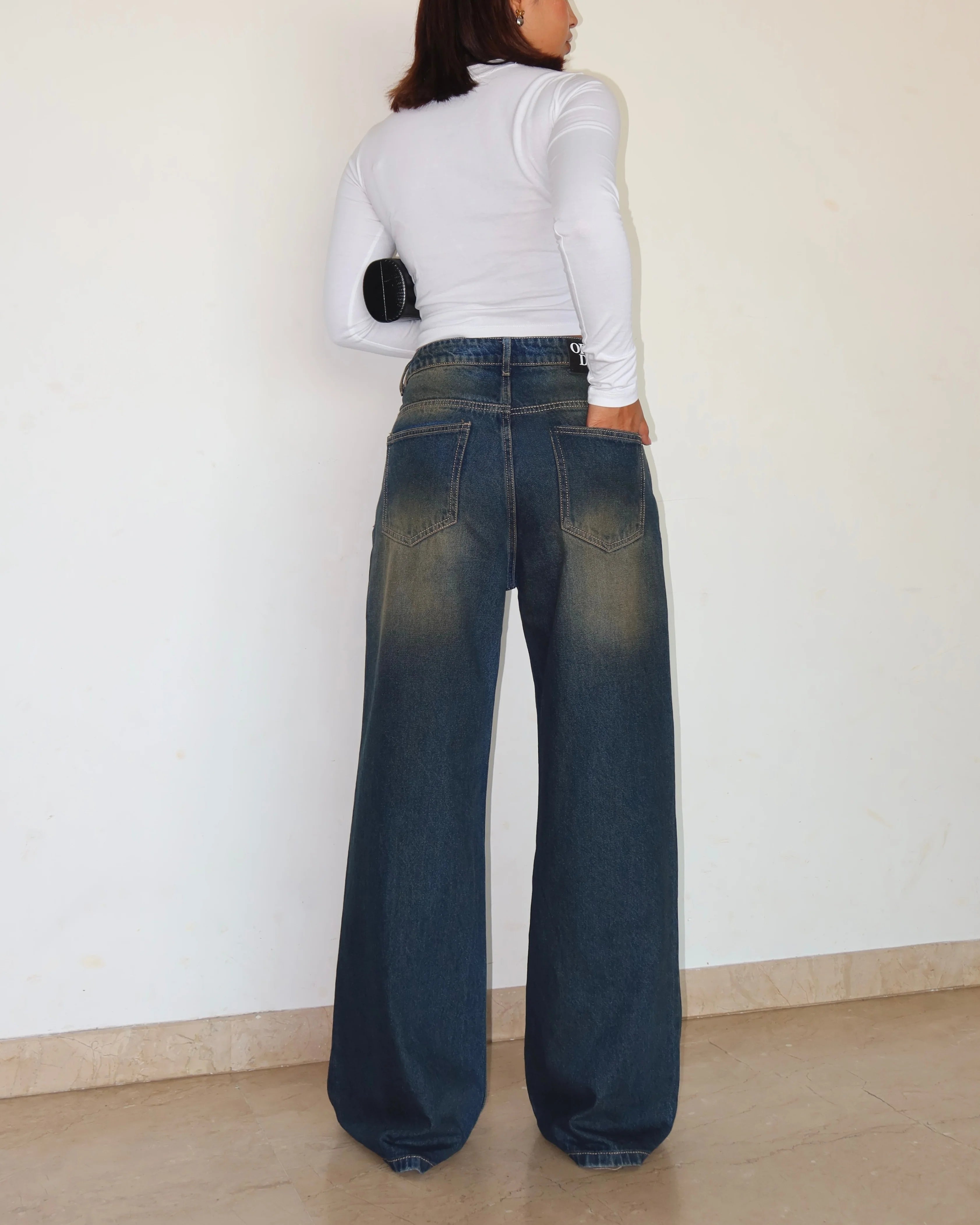 Desert Blue Dust Wide Leg Jeans