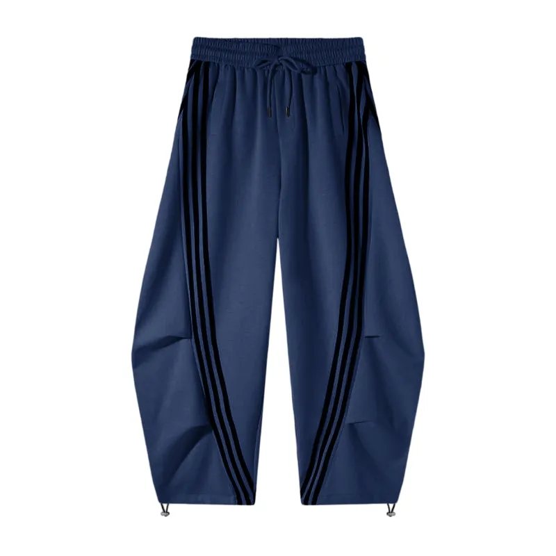 Loose Wide Leg Striped Track Pants Women's Casual Streetwear Joggers