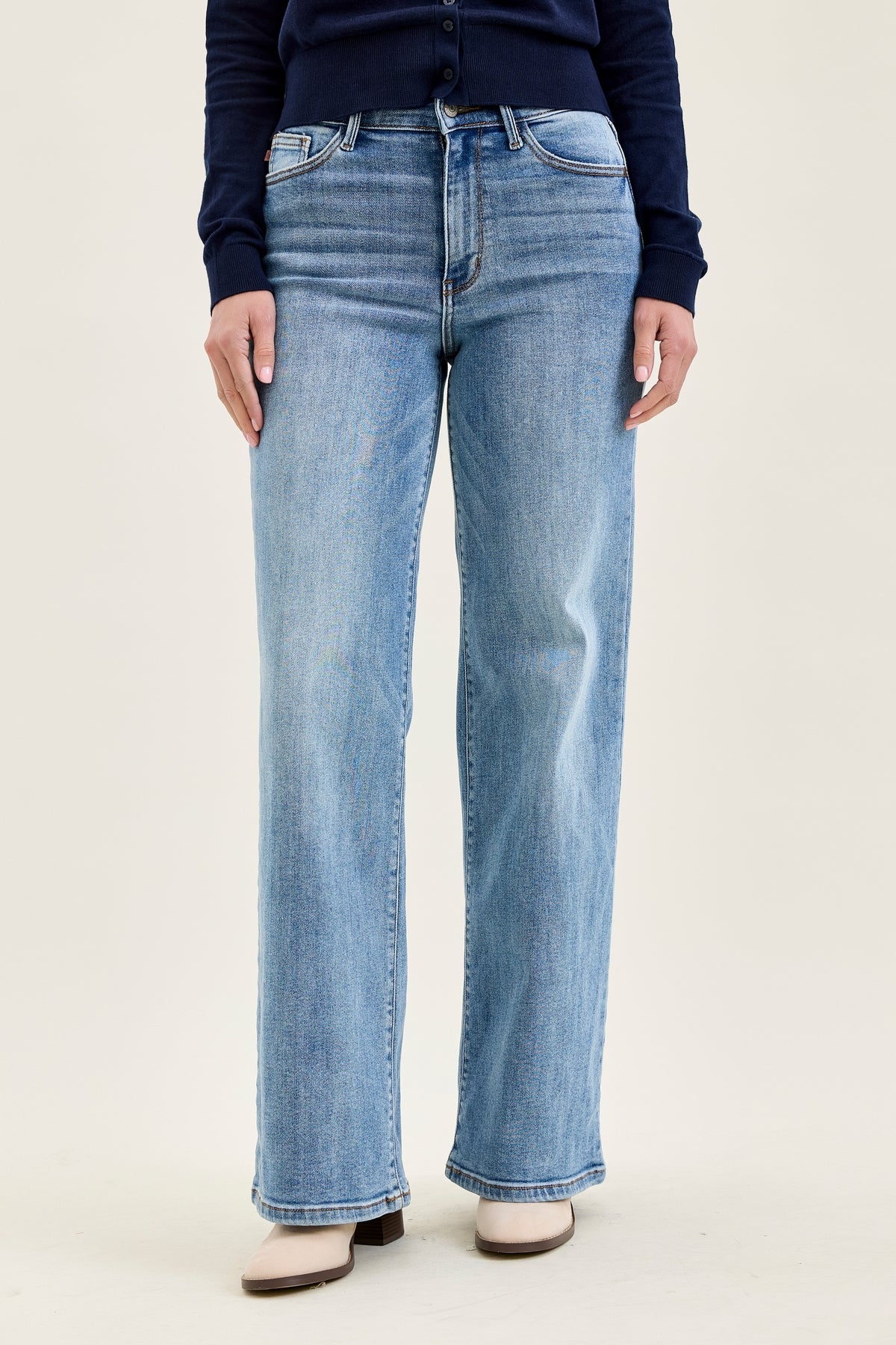 Lux Brushed Indigo Vintage Wide Leg