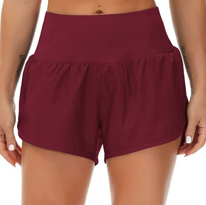 3pc Women's High-Waisted Athletic Shorts with Pockets