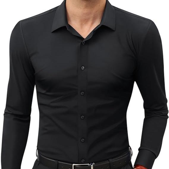 🔥Last Day Promotion!🔥Men’s Stretch Slim-Fit Long Sleeve Dress Shirt