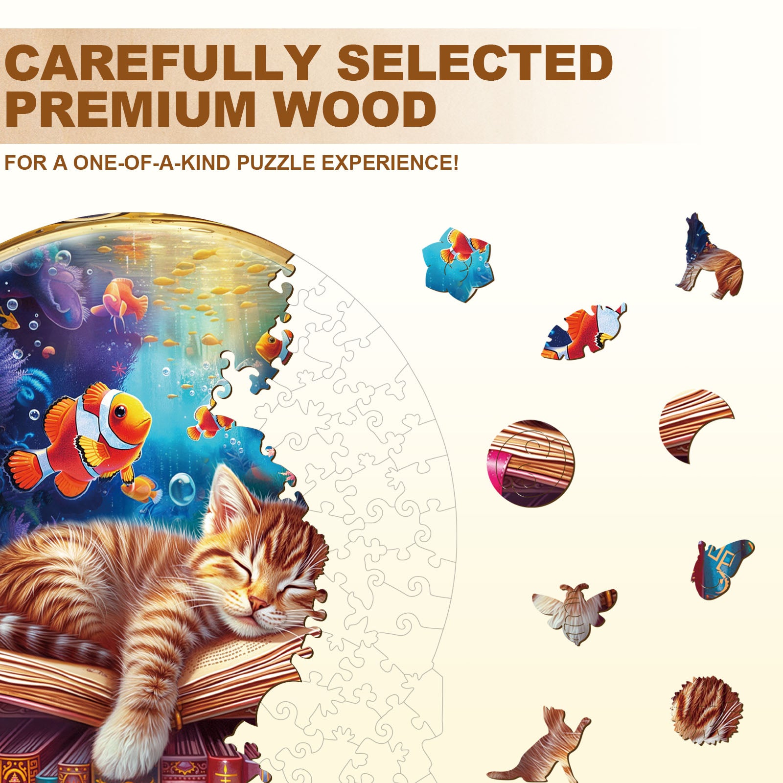 kitten dream Wooden Jigsaw Puzzle