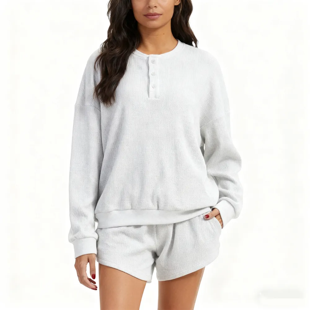 Women's Oversized Waffle Knit Lounge Set