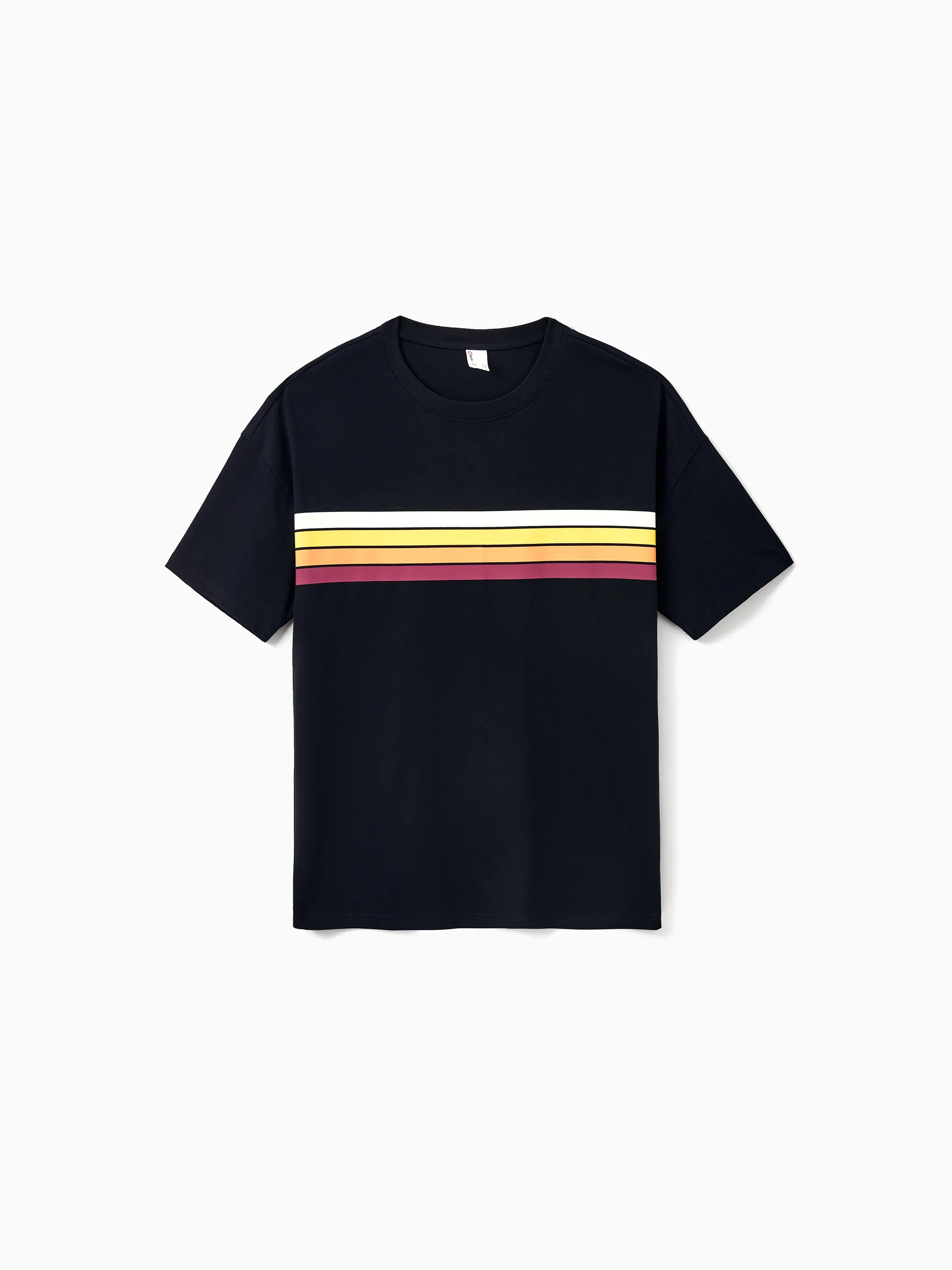 Family Matching Set Floral Sleeveless Strappy Dress or Colorblock Short-sleeve T-shirt  Black