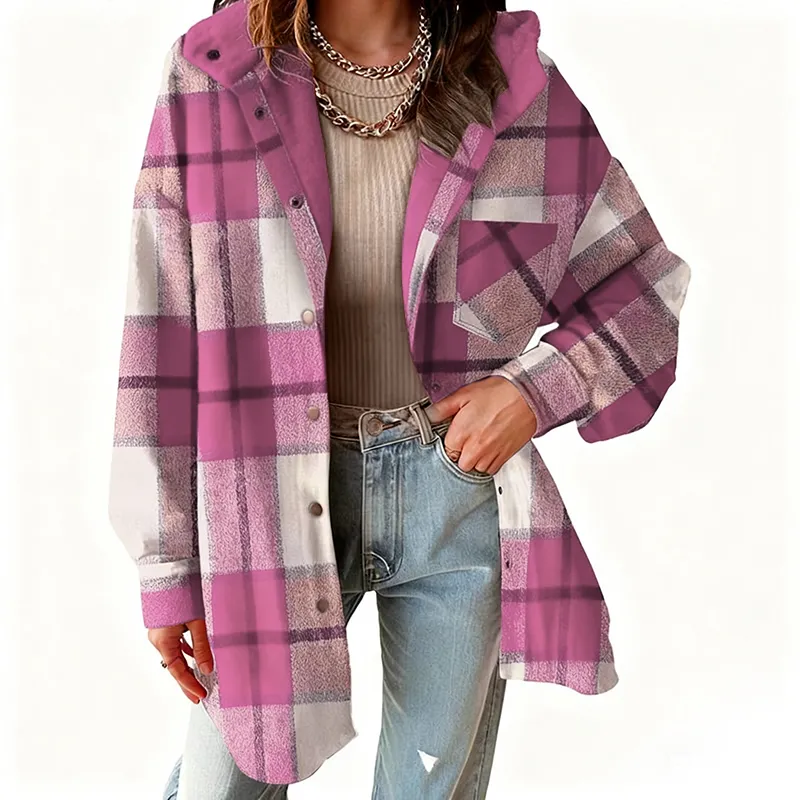 Women's Flannel Hooded Plaid