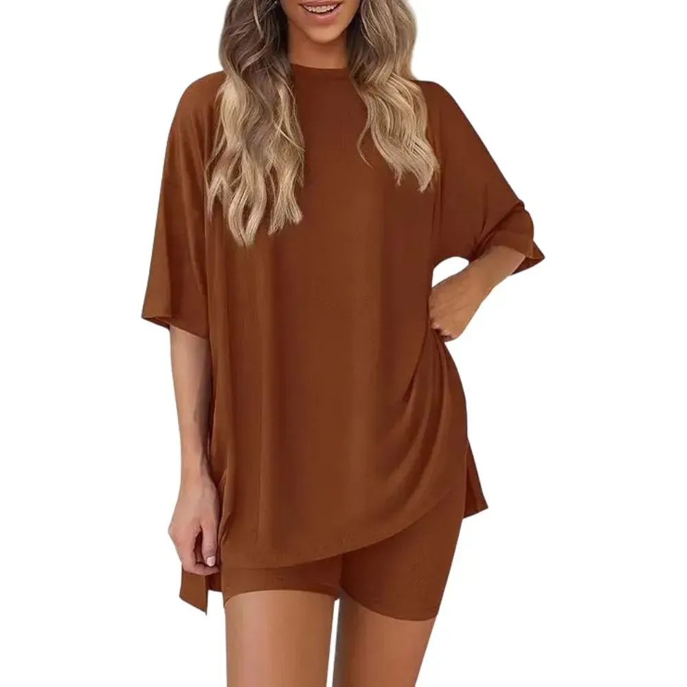 Women's Oversized Tee & Shorts Loungewear Sets