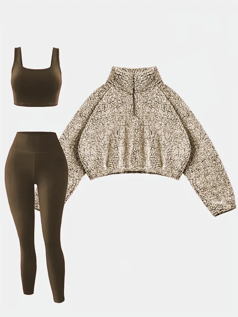 Women's Fleece Lined Sweatshirt Set