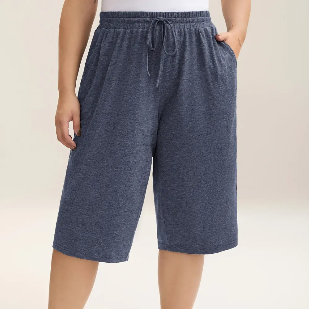 Color-block Knitted Drawstring Lounge Pants