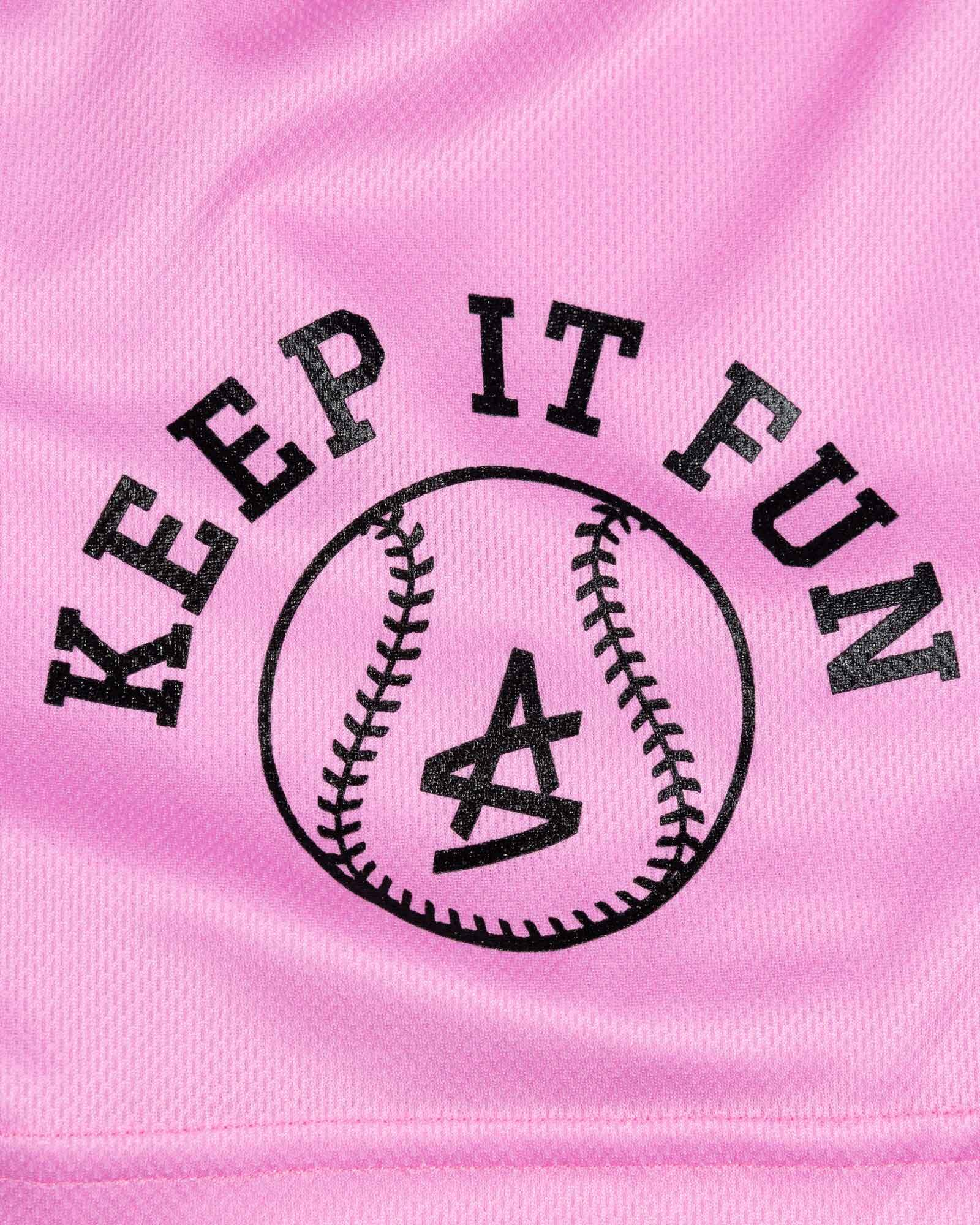 Keep It Fun Diamond Air Youth Mesh Shorts (Pink) - Baseballism x Austin Schultz