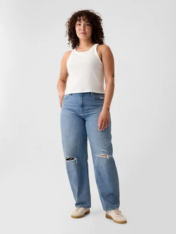 Women's High Rise Barrel Jeans