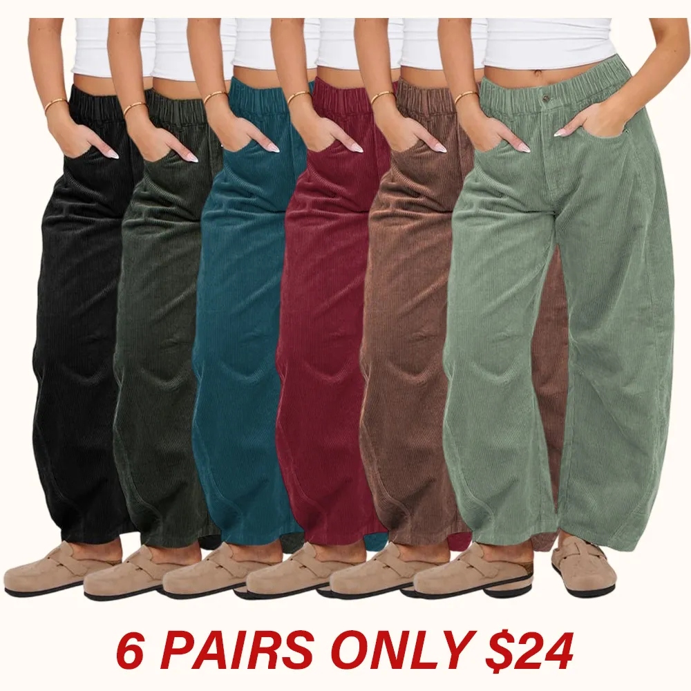 Corduroy Barrel Pants for Women Cord Pants